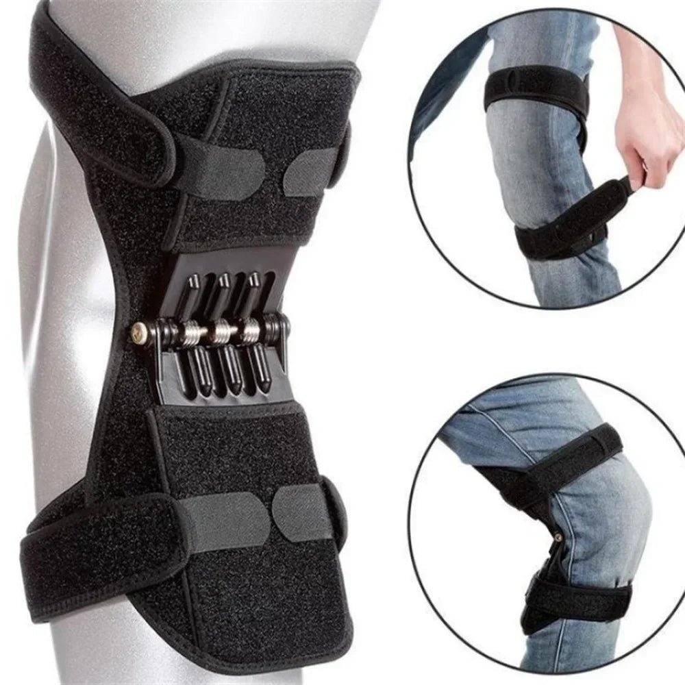Sport Joint Patella Power Lift Knee Braces Elderly Walking Support Protect Fixed Booster Breathable Rebound Spring Knee New American Fitness CLub