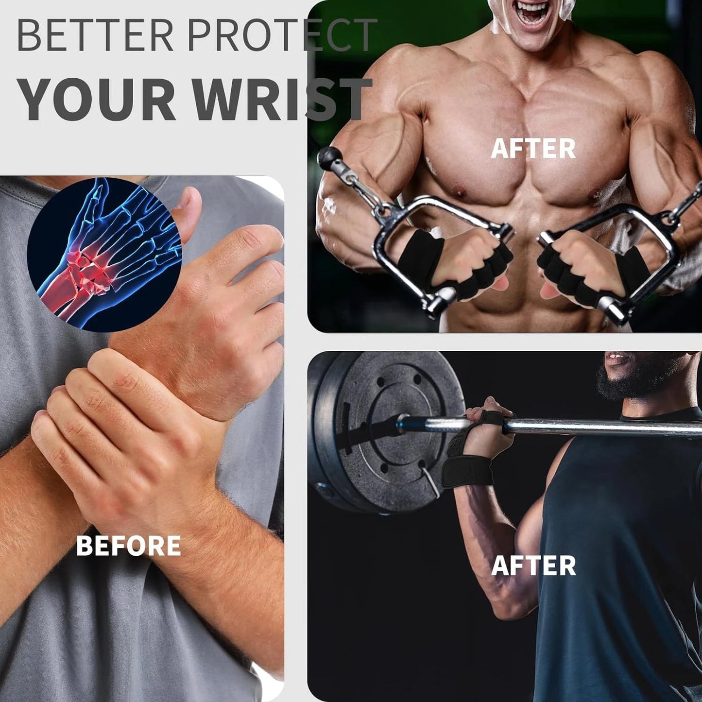 Sports Weight Lifting Workout Gloves ，with Built-in Wrist Wraps Full Palm Protection，Grip Great for Gym Pull Ups Cross Training American Fitness CLub
