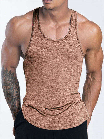 Men's Sports Fitness Tank Top Summer GYM Training  Undershirt Running Basketball Quick Drying Breathable loose Tank Top men tops American Fitness CLub