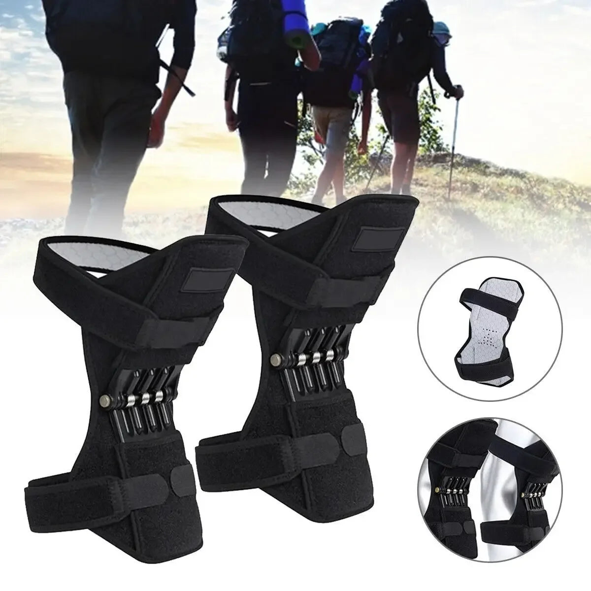 Sport Joint Patella Power Lift Knee Braces Elderly Walking Support Protect Fixed Booster Breathable Rebound Spring Knee New American Fitness CLub