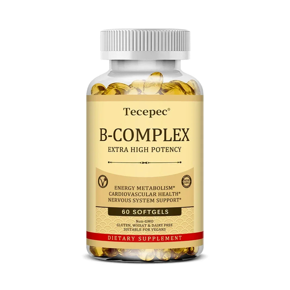 Vitamin B Complex-Contains Vitamins B1, B2, B3, B6, B5, B12 - Replenish Energy, Fight Stress and Enhance Immunity - 120 Capsules American Fitness CLub