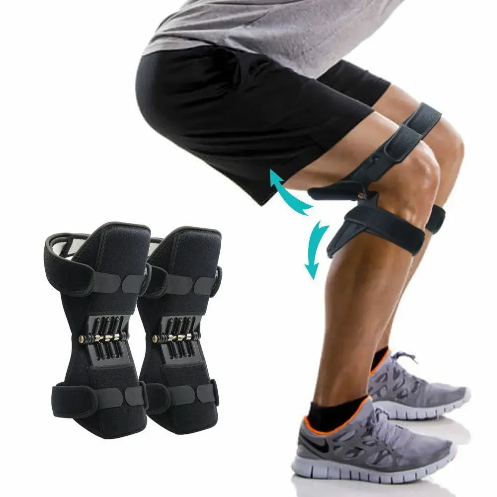 Sport Joint Patella Power Lift Knee Braces Elderly Walking Support Protect Fixed Booster Breathable Rebound Spring Knee New American Fitness CLub