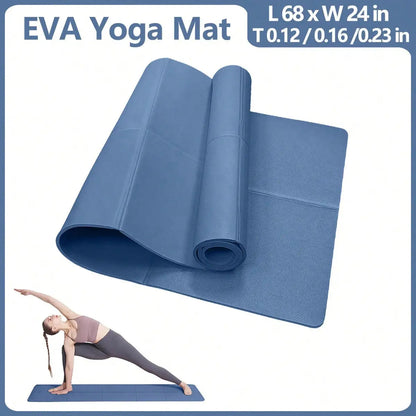 Yoga Mat Pilates Fitness Mat 3/4/6mm Thicknes Non Slip Yoga Cushion Travel Fitness Exercise Pad for Women Home Gym Floor Workout American Fitness CLub