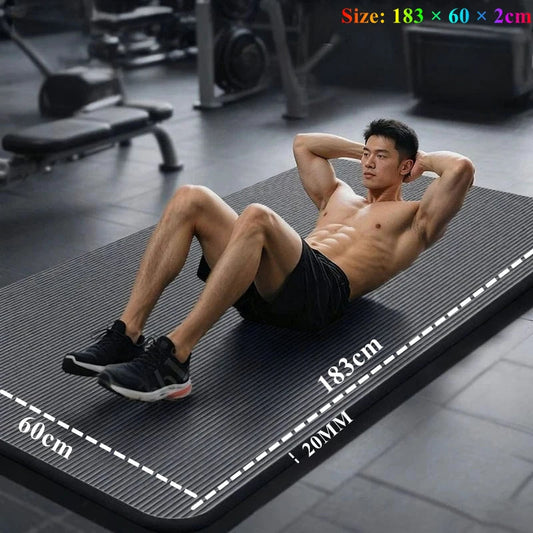 20MM 183×60cmThick Yoga Mats Anti-slip Sport Fitness Mat Blanket for Exercise Yoga and Pilates Gymnastics Mat Fitness Equipment American Fitness CLub