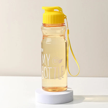 550ml Plastic Water Bottle Portable Sports Cup With Anti Drop Rope Outdoor Water Container Color Transparent Pet Flip Cover American Fitness CLub