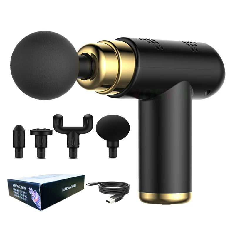 Massage Gun LCD Digital Body Massager Profesional Electric Deep Tissue Massager Neck Body Massage Relaxation Fascial Gun American Fitness CLub