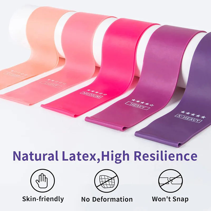 Resistance Loop Exercise Bands 5 Different Resistance Levels Elastic Band Suitable for arm Leg Stretching and Strength Training American Fitness CLub