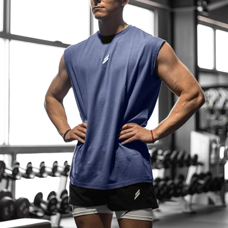 NEW Summer Fitness Sports Tank Top Men Breathable Loose Mesh Training Sleeveless T-shirt Quick Drying vest male Fitness Clothing American Fitness CLub
