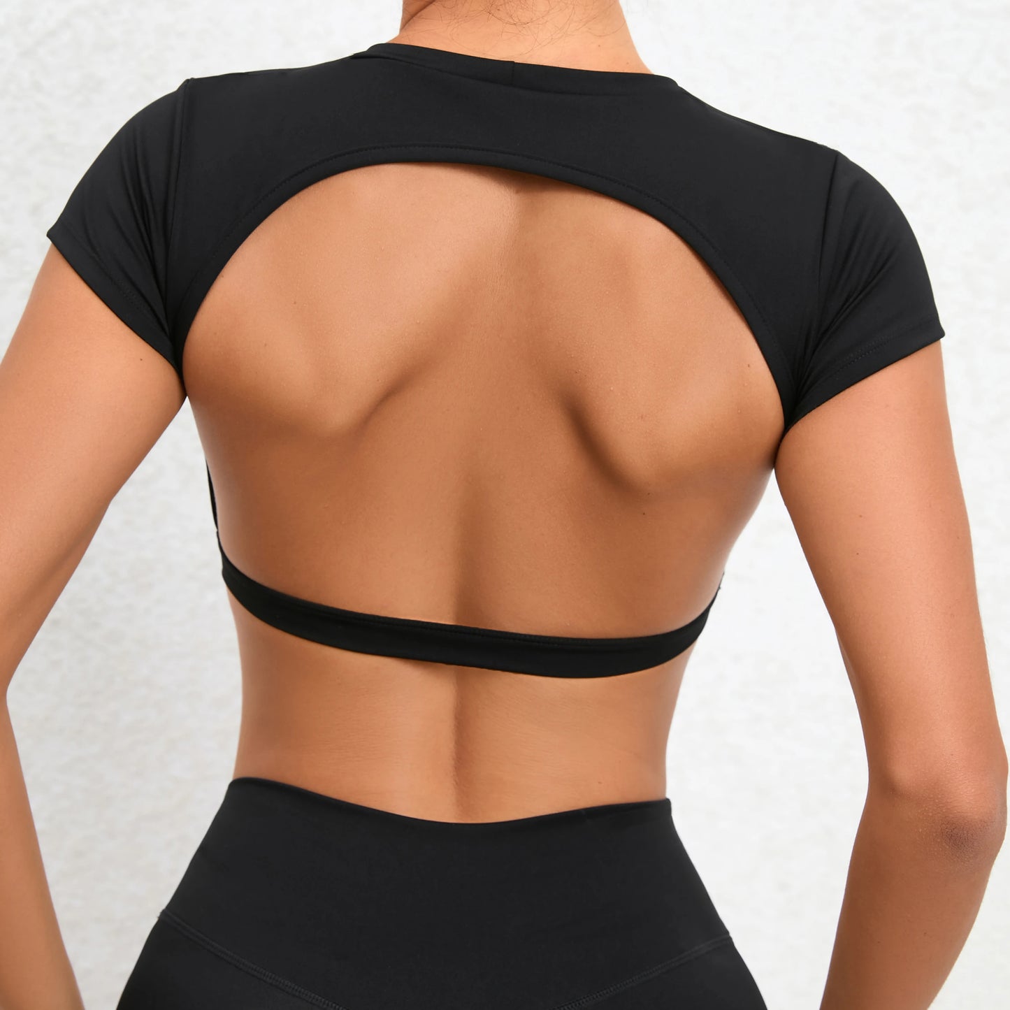 Sports Muscle Back Tee Without Padded Women Backless Sports Shirts Workout Gym Training Yoga T-Shirt Outdoor Open Back Tops American Fitness CLub