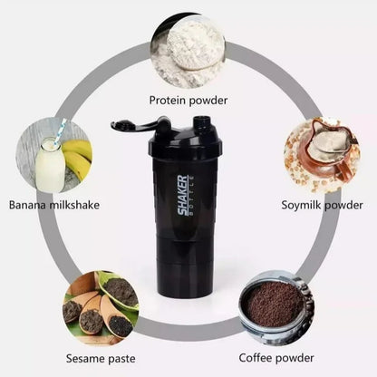 3 Layers Shaker Protein Bottle Powder Shake Cup Large Capacity Water Bottle Mixing Cup Body Building Exercise Mixing Bottle American Fitness CLub