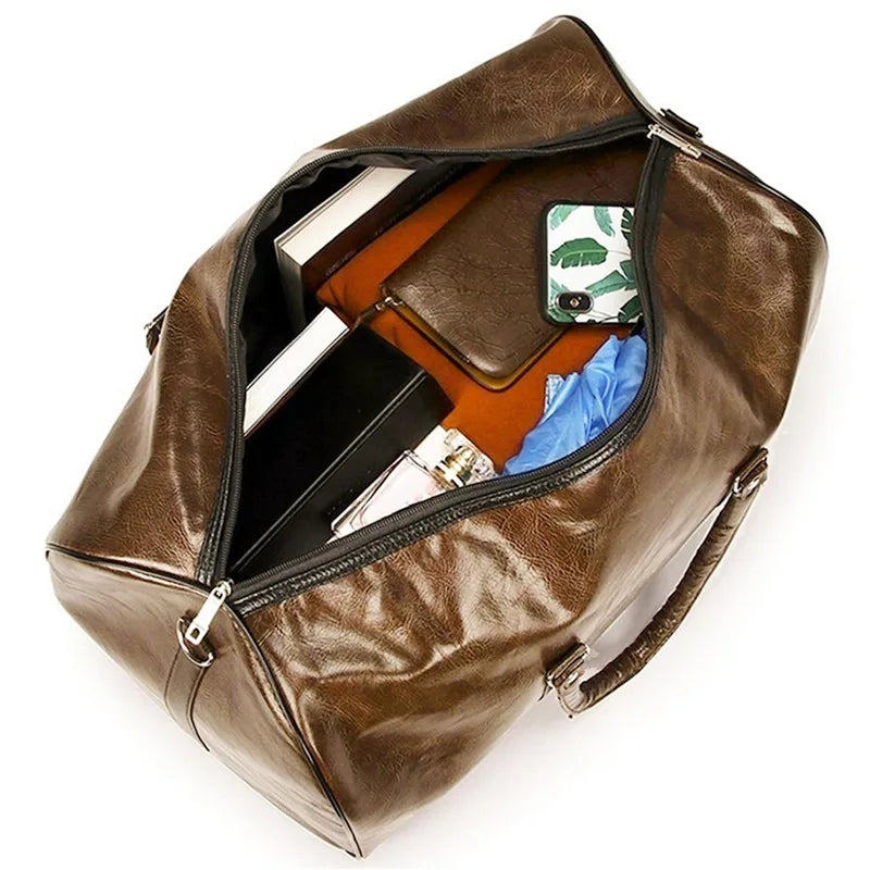 Leather Sports Bags Gym Bag Dry Wet Bag For Men Women Training For Shoes Fitness Yoga Travel Storage Luggage Shoulder Sport Bag American Fitness CLub