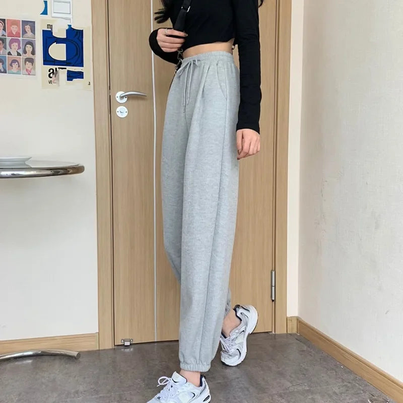 Joggers Sports Pants New Hip Hop Running Pants Drawstring Women Lady Girls Sweatpants Comfortable Oversized Female Streetwear Tr American Fitness CLub