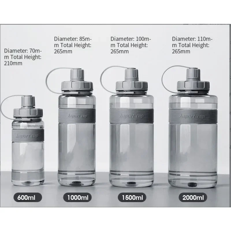 2 Liter Big Water Bottle With Straw 2L/1.5L/1L/0.6L Large Capacity School Gym Sports Drinking Bottles Fitness botella de agua 물병 American Fitness CLub