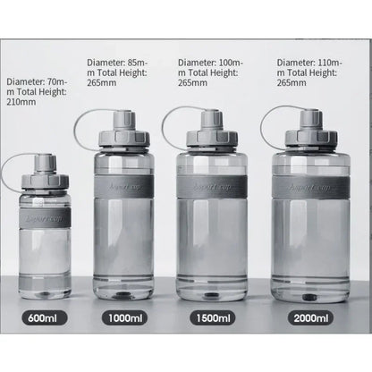 2 Liter Big Water Bottle With Straw 2L/1.5L/1L/0.6L Large Capacity School Gym Sports Drinking Bottles Fitness botella de agua 물병 American Fitness CLub