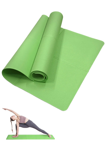Yoga Mat Pilates Fitness Mat 3/4/6mm Thicknes Non Slip Yoga Cushion Travel Fitness Exercise Pad for Women Home Gym Floor Workout American Fitness CLub