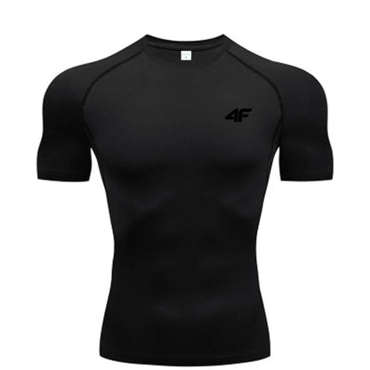 Compression T Shirt Men Summer Sportswear Running T-shirt Elastic Quick Dry Sport Tops Tee Athletic Gym Workout Shirts Men American Fitness CLub