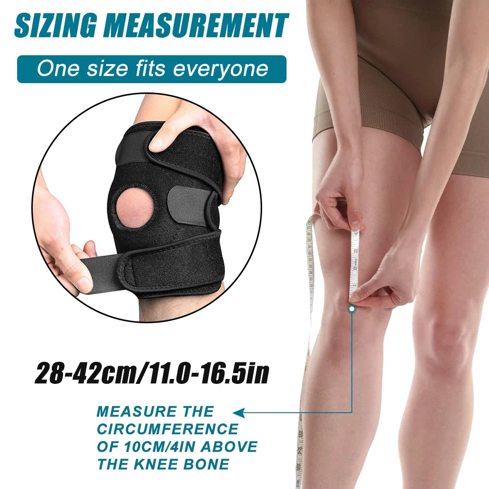 1Pcs Knee Brace with Side Stabilizers & Patella Gel Pads for Maximum Knee Pain Support and Fast Recovery for Men and Women American Fitness CLub