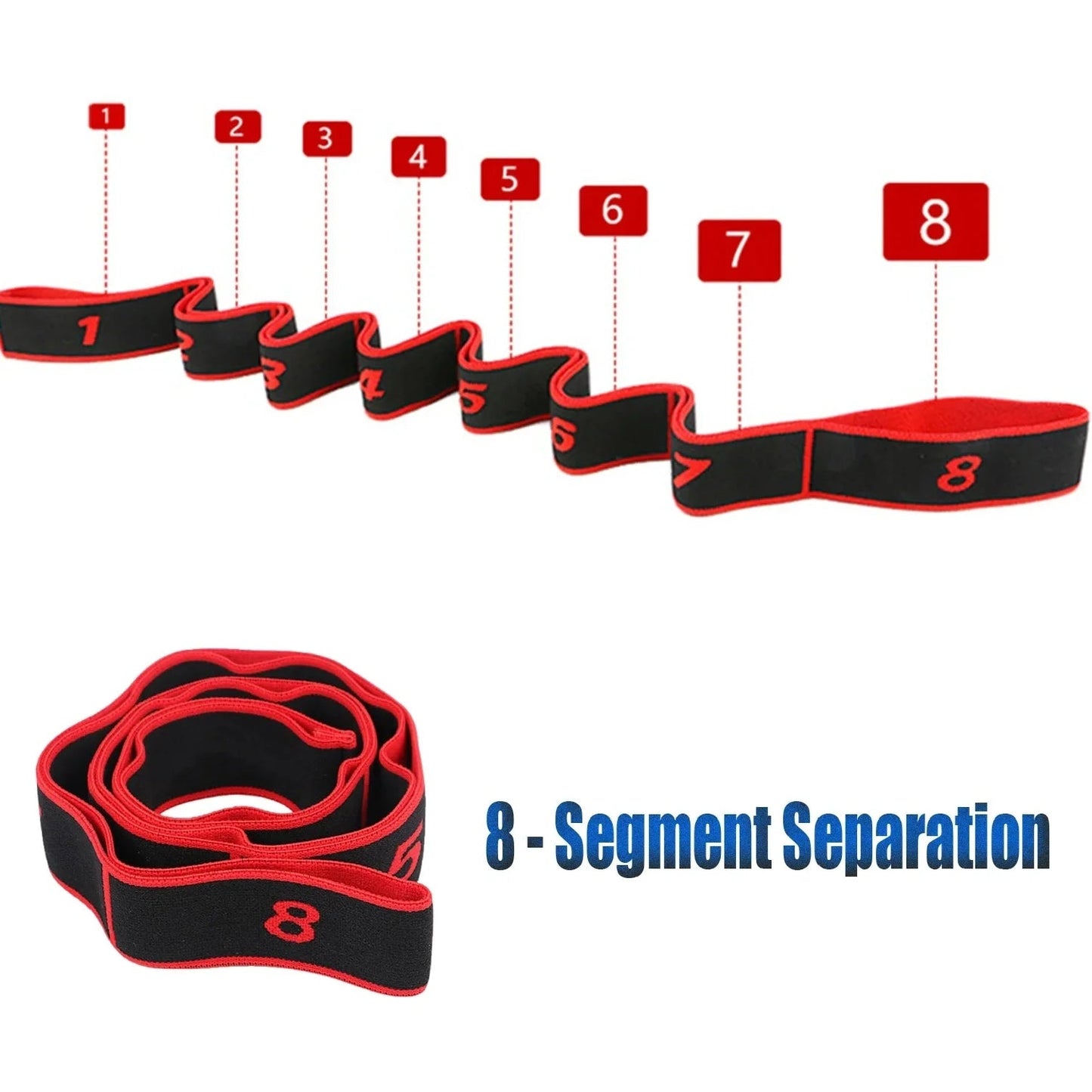 Yoga Stretch Resistance Bands Adult High Elasticity Multi-Segment Belt Yoga Assisted Stretching Belt Yoga Fitness Products American Fitness CLub