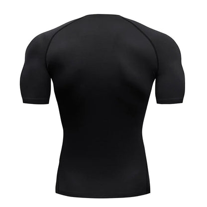 Compression T Shirt Men Summer Sportswear Running T-shirt Elastic Quick Dry Sport Tops Tee Athletic Gym Workout Shirts Men American Fitness CLub