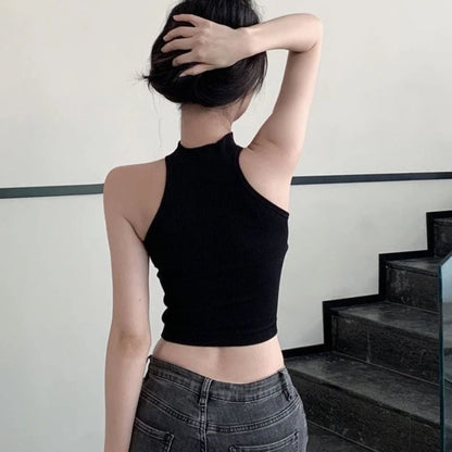 Tanks Tops Women Crop Chinese Style Sexy Slim Vintage Sleeveless Basics Pure Temper Топ Женский Designer Personal Streetwear Ins American Fitness CLub