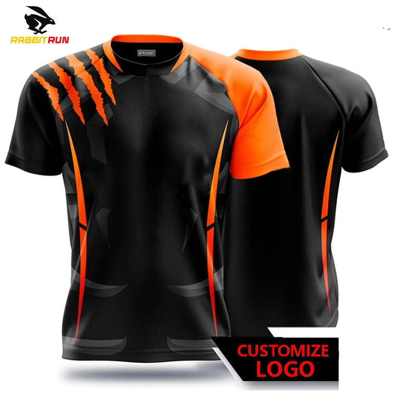 New Men's T-shirts for Men Quick-Drying Tees Shirt Uniforms Game competition Clothing Printed T-shirts Boys Breathable Sport American Fitness CLub