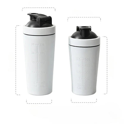 500ML/750ML Stainless Steel Protein Powder Shaker Bottle with Steel Ball and Scale Leak Proof Gym Fitness Sport Whey Shakes Cup American Fitness CLub