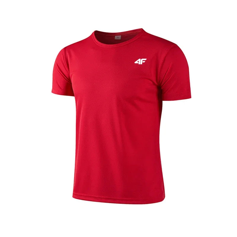 Men's Summer Exercise Trainning T-shirt High Quality Breathable Quick Dry Short Sleeved Top Marathon Gym Fitness Basketball Tees American Fitness CLub