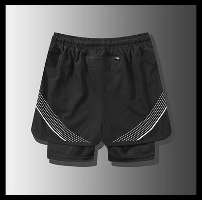 Running Shorts Men Gym Sports Shorts 2 In 1 Quick Dry Workout Training Gym Fitness Jogging Short Pants Summer Men Shorts American Fitness CLub