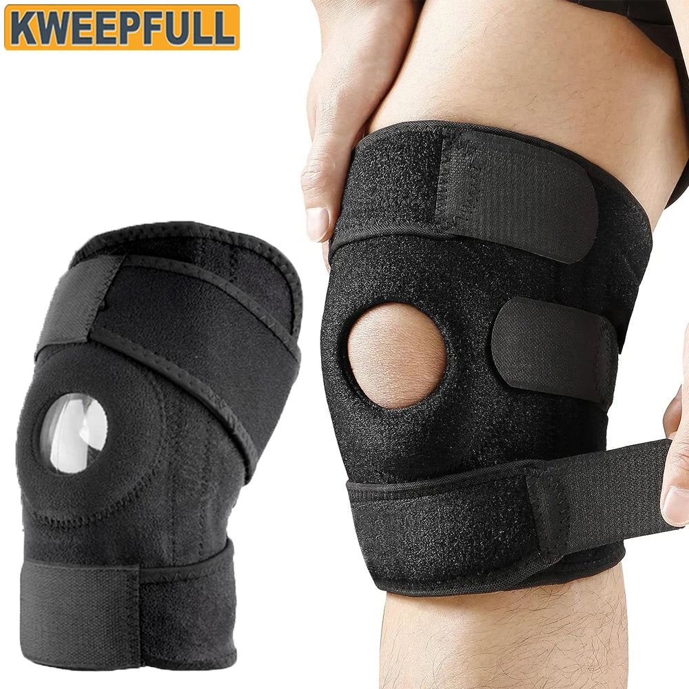 1Pcs Knee Brace with Side Stabilizers & Patella Gel Pads for Maximum Knee Pain Support and Fast Recovery for Men and Women American Fitness CLub
