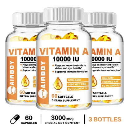 Vitamin A 10000IU - Supports Healthy Vision and Immune System, Skin Health - Non-GMO, Gluten FreeSupplements American Fitness CLub