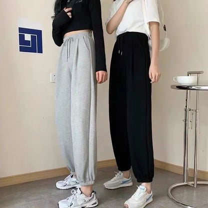 Joggers Sports Pants New Hip Hop Running Pants Drawstring Women Lady Girls Sweatpants Comfortable Oversized Female Streetwear Tr American Fitness CLub