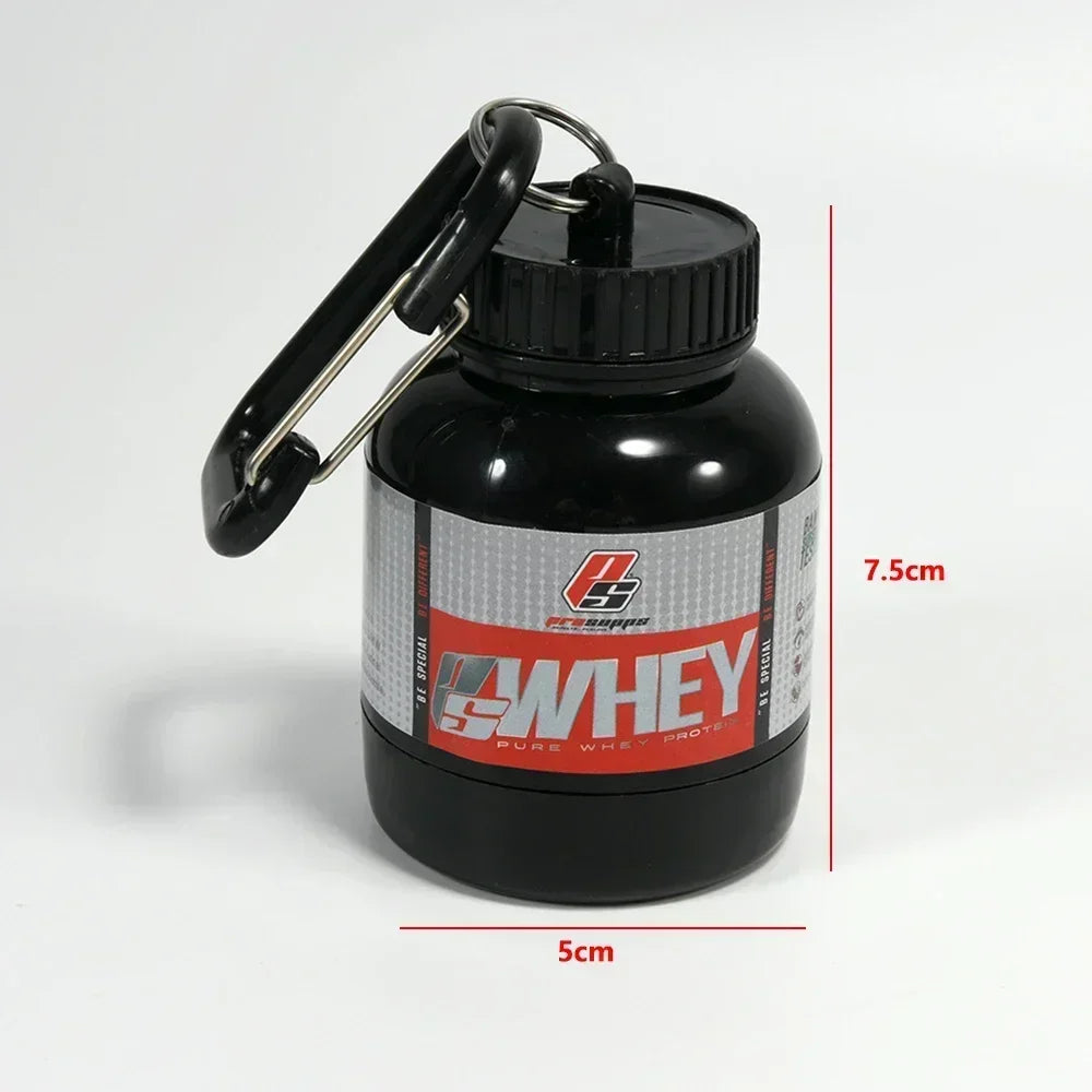 100ML Portable Protein Powder Bottle With Whey Keychain Health Funnel Medicine Box Small Water Cup Outdoor camping Container American Fitness CLub