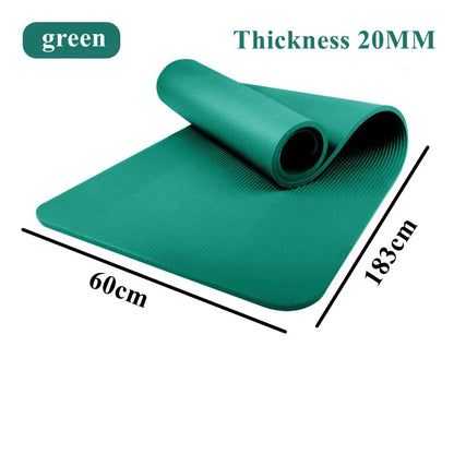 20MM 183×60cmThick Yoga Mats Anti-slip Sport Fitness Mat Blanket for Exercise Yoga and Pilates Gymnastics Mat Fitness Equipment American Fitness CLub