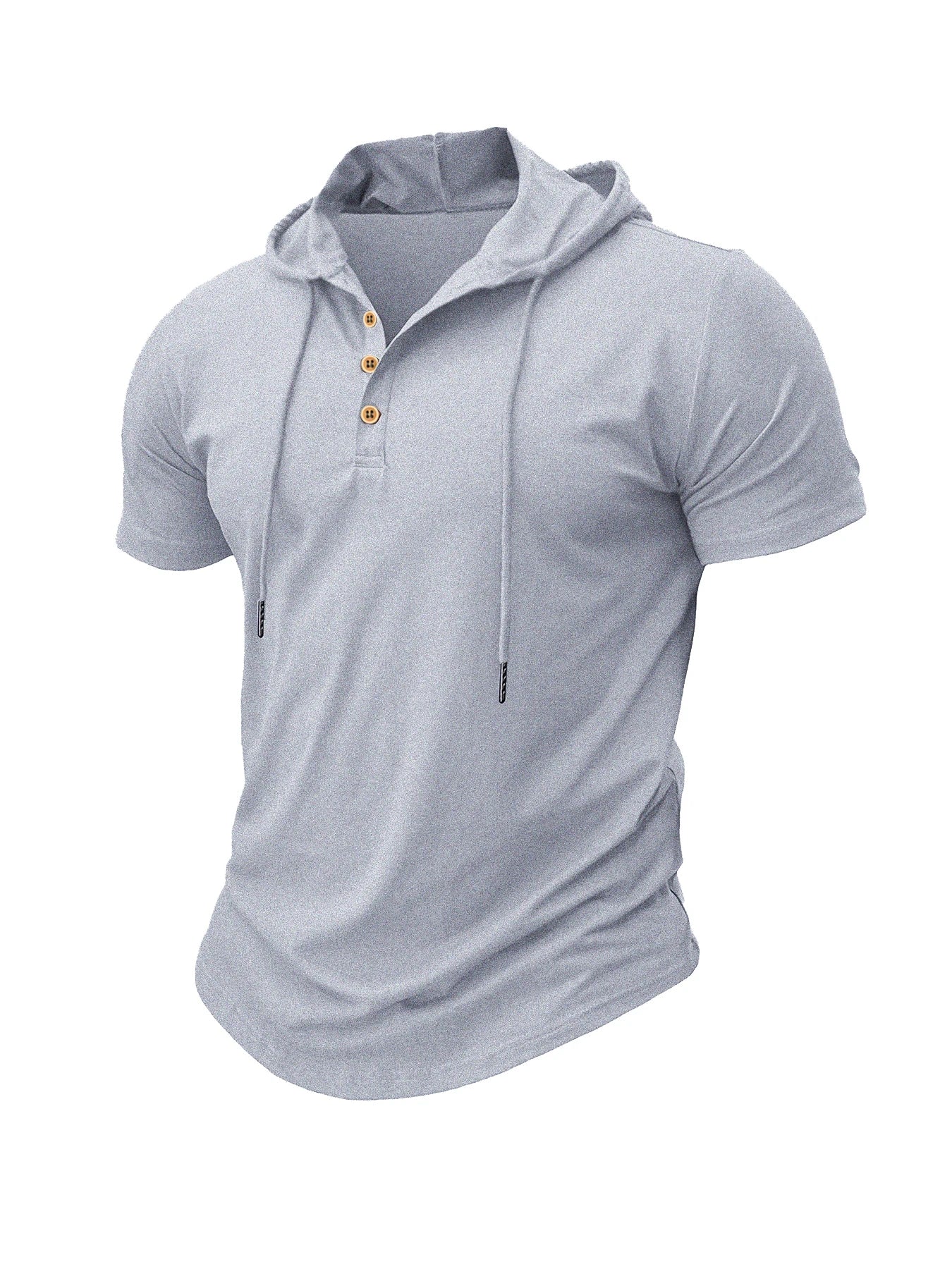 Men's T Shirt Summer Slim Fitness Hooded Short-Sleeved Tees Male Lightweight Hoodie Fitness Breathable Sports Tops American Fitness CLub