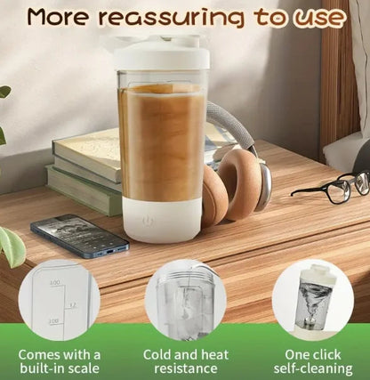 Rechargeable electric blender cup | protein powder shaker+coffee/milk/smoothies/protein milkshakes for family travel gym American Fitness CLub