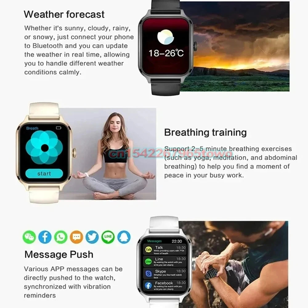 Smart Watch For Android IOS Watches 1.83inch HD Display Bluetooth Call Message Alert Music Sports Mode Smartwatch Men Women Gift American Fitness CLub
