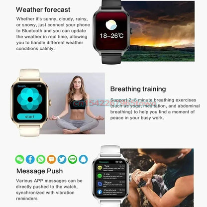 Smart Watch For Android IOS Watches 1.83inch HD Display Bluetooth Call Message Alert Music Sports Mode Smartwatch Men Women Gift American Fitness CLub