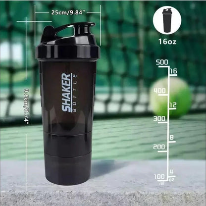 3 Layers Shaker Protein Bottle Powder Shake Cup Large Capacity Water Bottle Mixing Cup Body Building Exercise Mixing Bottle American Fitness CLub