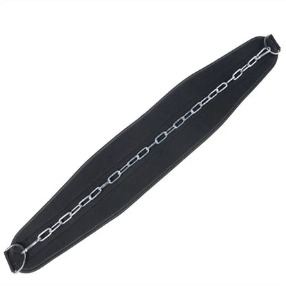 Pull-up Belt Weighted Dip Belt with Chain Double D-Ring Weightlifting Back Support Strap Home Gym Equipment Waist Belt American Fitness CLub