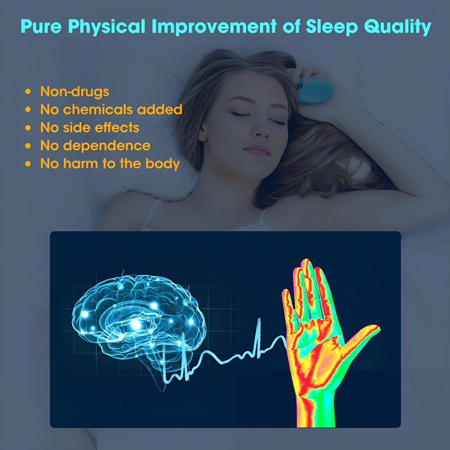 Sleep Aid Insomnia Relief Microcurrent Handheld Hypnosis CES Mental Stress Anxiety Depression Eliminat Relax with Sling Brain American Fitness CLub