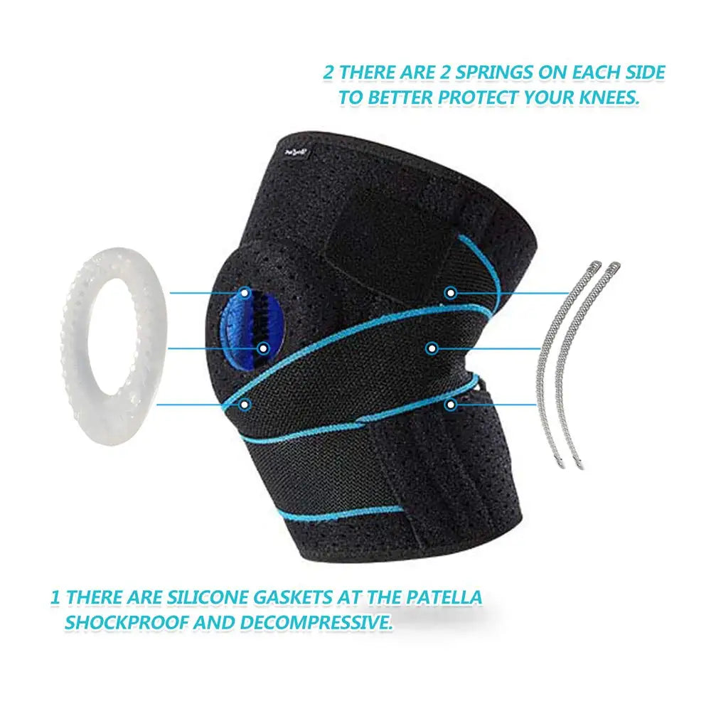 1Pcs Knee Braces for Knee Pain with Side Stabilizers for Man Women,Non Slip Adjustable Knee Support,for Joint Pain Relief,LCL American Fitness CLub