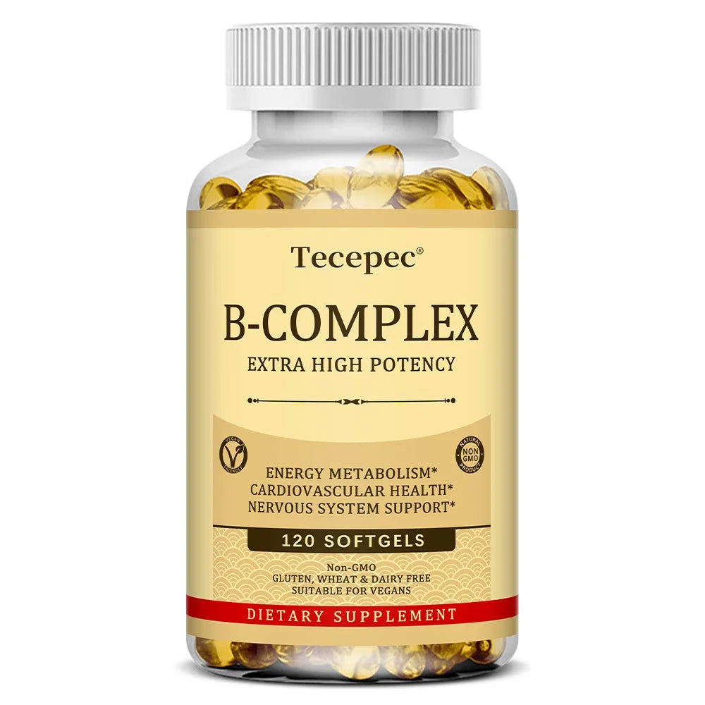 Vitamin B Complex-Contains Vitamins B1, B2, B3, B6, B5, B12 - Replenish Energy, Fight Stress and Enhance Immunity - 120 Capsules American Fitness CLub
