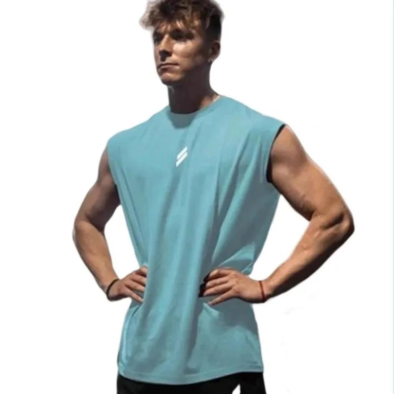 NEW Summer Fitness Sports Tank Top Men Breathable Loose Mesh Training Sleeveless T-shirt Quick Drying vest male Fitness Clothing American Fitness CLub