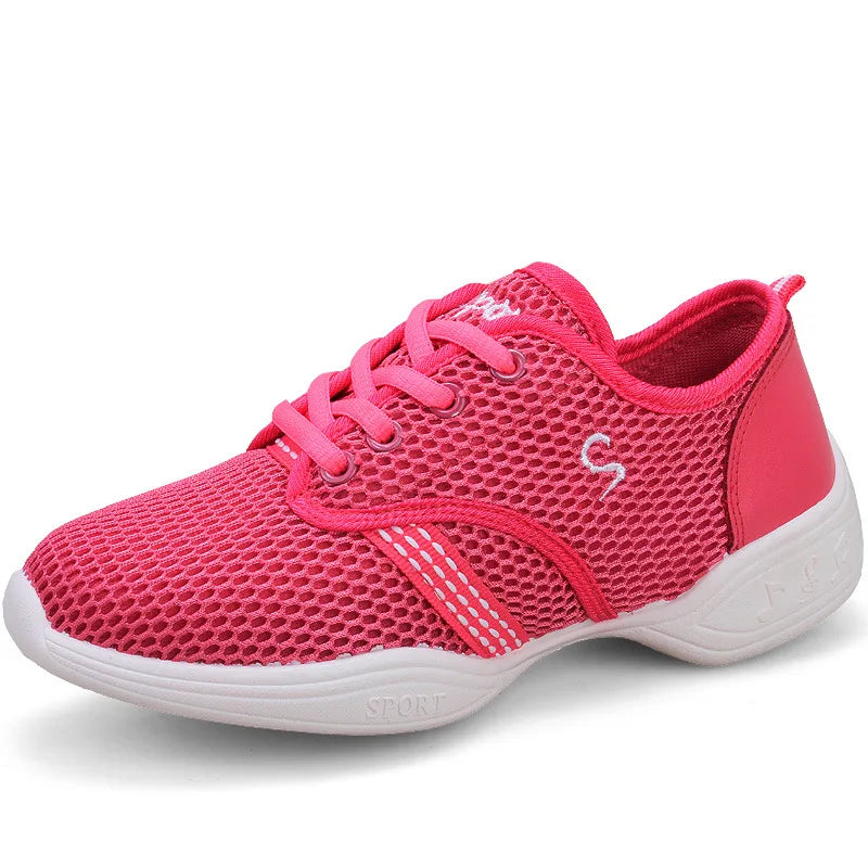 Lightweight Sneakers Fashion Sports Feature Soft Outsole Breathable Running Modern Dance Shoes Sneakers for Woman Practice Shoes American Fitness CLub