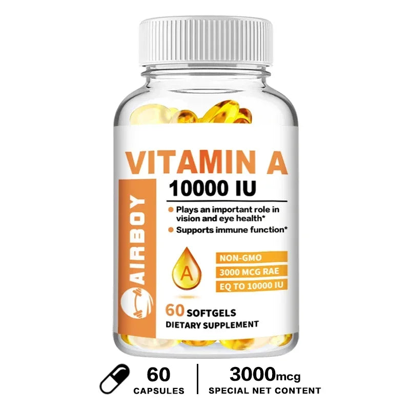 Vitamin A 10000IU - Supports Healthy Vision and Immune System, Skin Health - Non-GMO, Gluten FreeSupplements American Fitness CLub