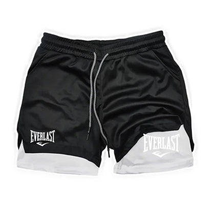 Men Running Shorts 2 In 1 Double-deck Sport Shorts Sportswear Gym Fitness Short Pants Training Jogging Bottom Men's Clothing American Fitness CLub