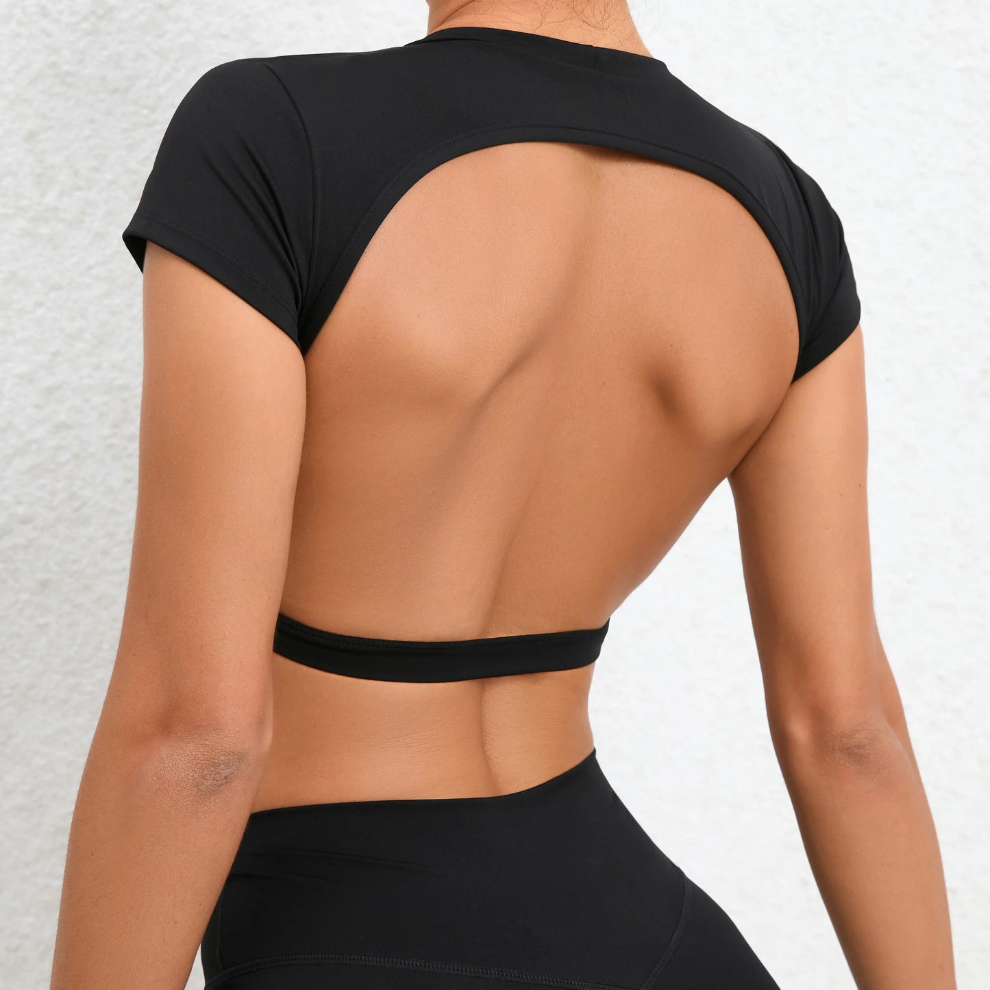 Sports Muscle Back Tee Without Padded Women Backless Sports Shirts Workout Gym Training Yoga T-Shirt Outdoor Open Back Tops American Fitness CLub
