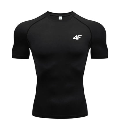 Compression T Shirt Men Summer Sportswear Running T-shirt Elastic Quick Dry Sport Tops Tee Athletic Gym Workout Shirts Men American Fitness CLub