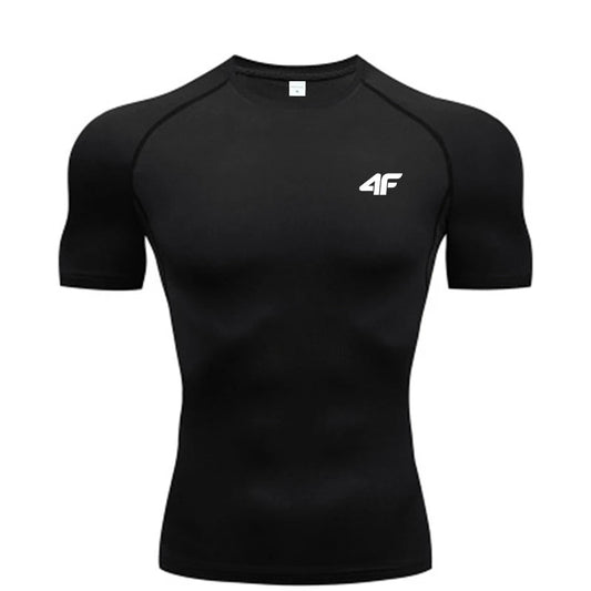 Compression T Shirt Men Summer Sportswear Running T-shirt Elastic Quick Dry Sport Tops Tee Athletic Gym Workout Shirts Men American Fitness CLub
