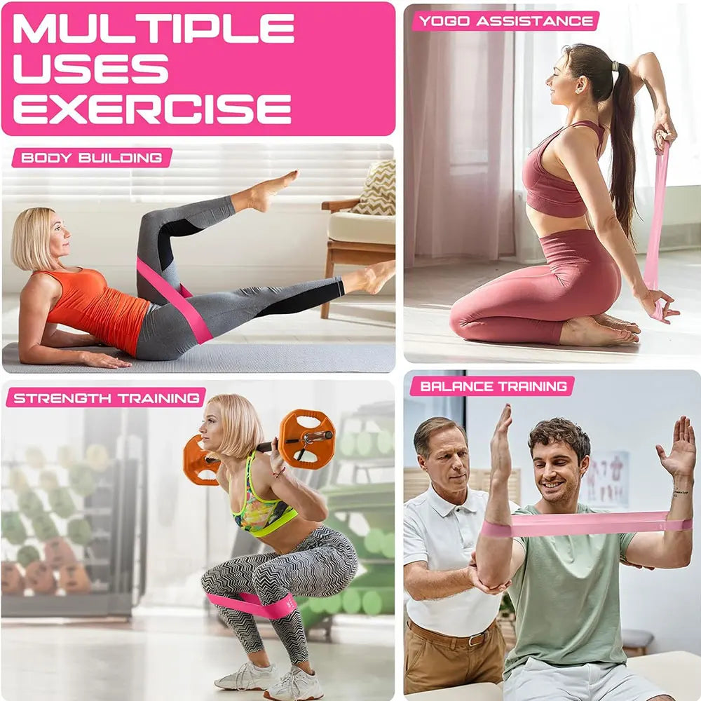 Resistance Bands for Working Out, Elastic Exercice Loop Bands,Yoga Starter Set of Stretch Bands for Booty Legs,Pilates Flexbands American Fitness CLub